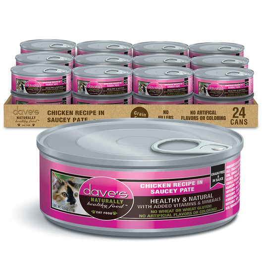 Dave's Chicken Recipe in Saucey Paté Wet Cat Food (5.5oz)