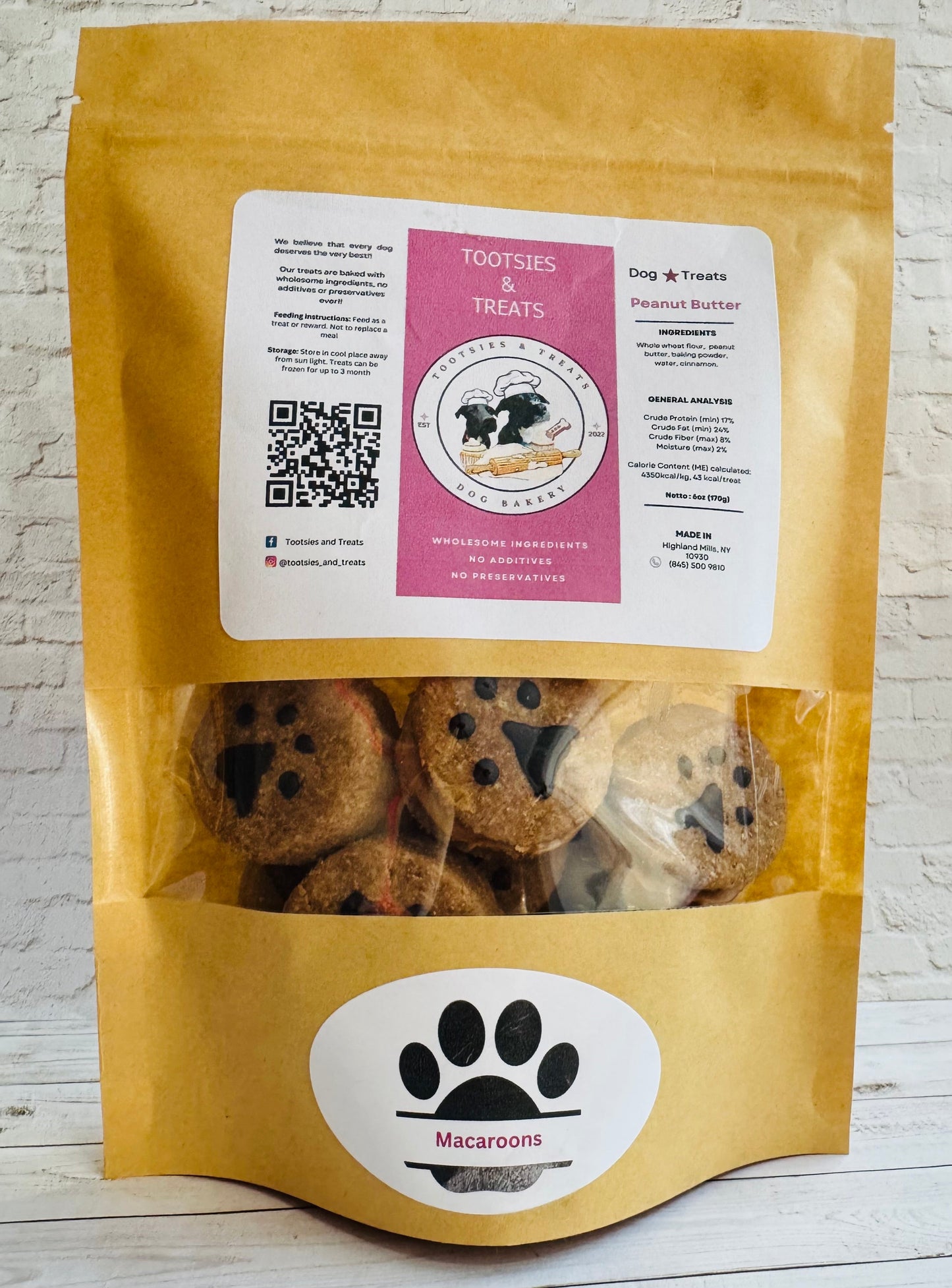 Tootsies & Treats Peanut Butter Macaroons (6oz)