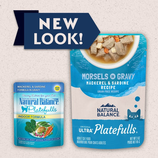 Natural Balance Platefulls Cat Pouch Indoor Mackerel & Sardine (3oz)